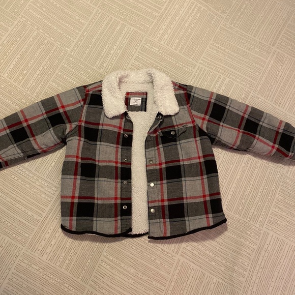 Polarn O. Pyret lined plaid jacket 2-3Y EUC - soft, warm, and adorable for Fall! - Picture 1 of 8